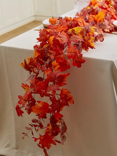 Autumn Maple Leaf Garland - 9FT Fall Decor for Thanksgiving Halloween Home Wedding