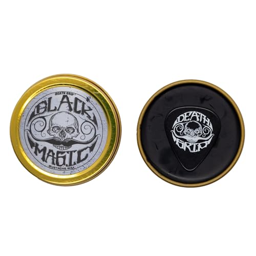 Mustache Wax - Extra Strong Hold Black Magic Death Grip - Hide Gray Hair - Unscented 1 oz