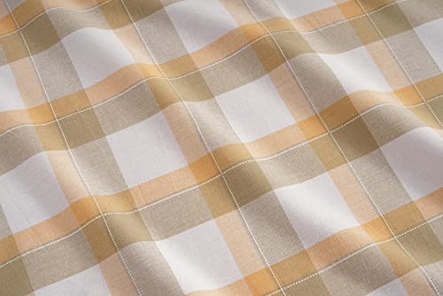 Rectangle Cotton Table Cover - Orange Tartan 60 x 104 Inches - Kitchen & Dining