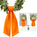 Orange Wreath Sash for Front Door 2 Pack 3.7 x 54 Inch Polyester DIY Decoration