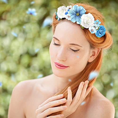 Mini Fake Flowers Bulk Blue Series - 217 Pcs Silk Floral Decorations