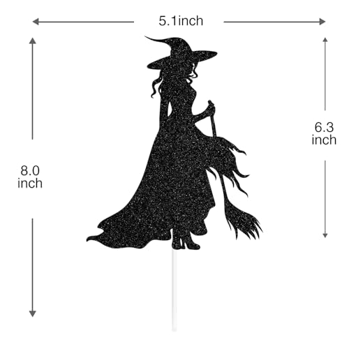 Witch Cake Topper Halloween Birthday Decorations for Girls Women