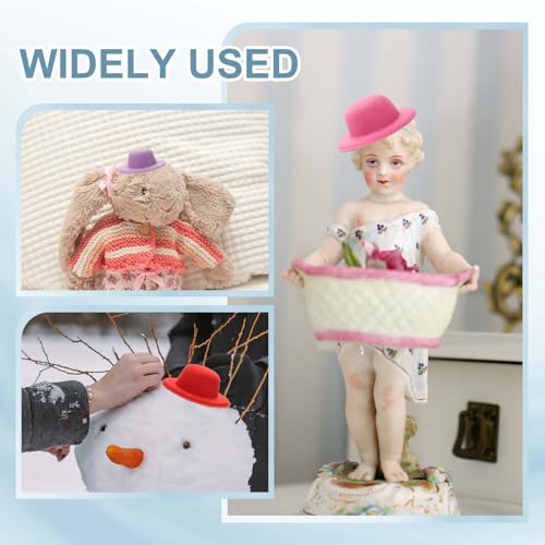 PATIKIL Mini Formal Doll Hats Coffee 1.4 Inch - Small Miniature Headwear