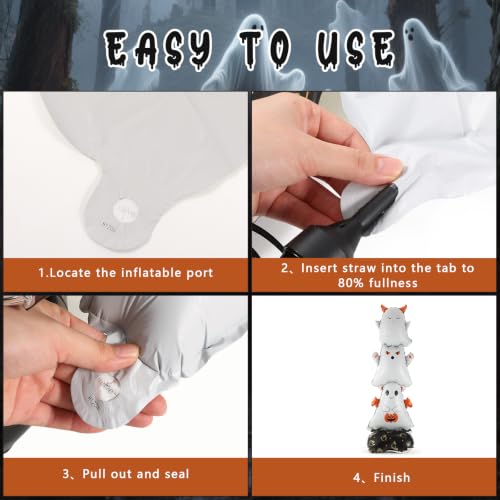 Halloween Ghost & Skeleton Foil Balloons - 2 Pack Spooky Party Decor