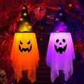 Halloween Outdoor Decorations 2 Pcs Glowing Ghost Witch Hats Hanging Decor - Variation of Ghosts Decor