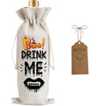 Drink Me Halloween Wine Bag - 1 Piece with Blessing Card & Jute Rope