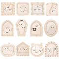 Halloween Wooden Ghost Ornaments - 12 Whimsical Family-Friendly Decorations