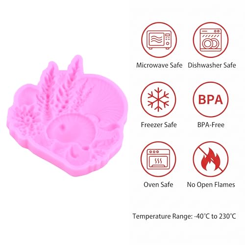 Marine Theme Fondant Molds Seashell & Seaweed Silicone Mold - Style D