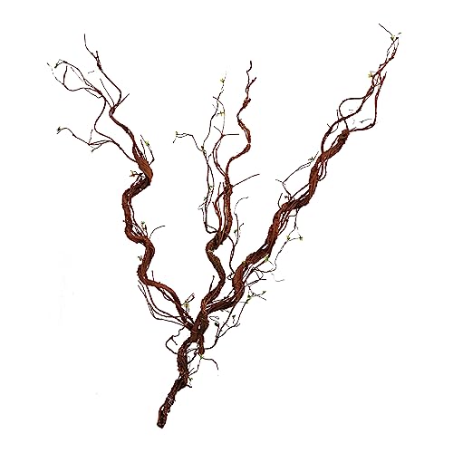 63-Inch Faux Tree Trunk Branch Wall Hanging with Vines for Decor