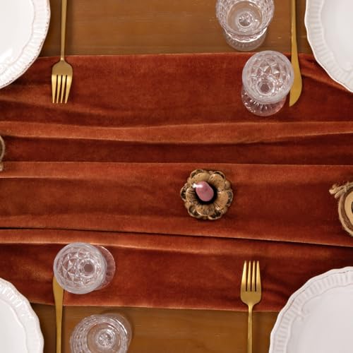 4 Pack Velvet Table Runners 20 x 120 Inches Fall Wedding Decor Luxurious