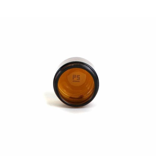 2 oz Amber Glass Jar w/Black Cap