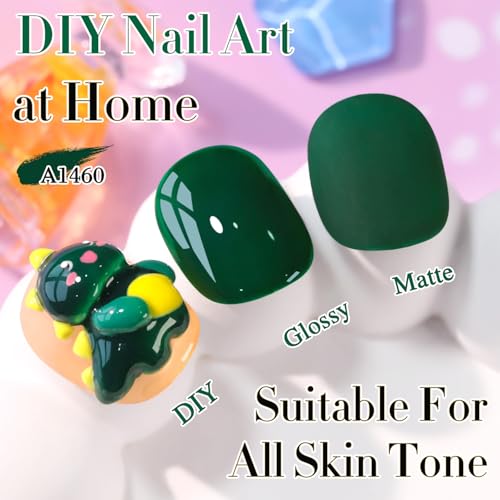 Deep Green Gel Polish 15ML - Same Color Soak Off Nail Art Manicure