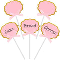 Pink Cheese Markers Food Signs for Buffet - 50 Pcs