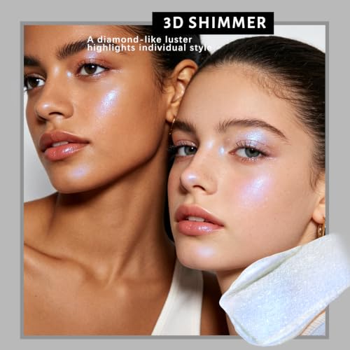 Light Blue Duochrome Eyeshadow Palette with Holographic Glitter & Brightener - Half Magic Effect