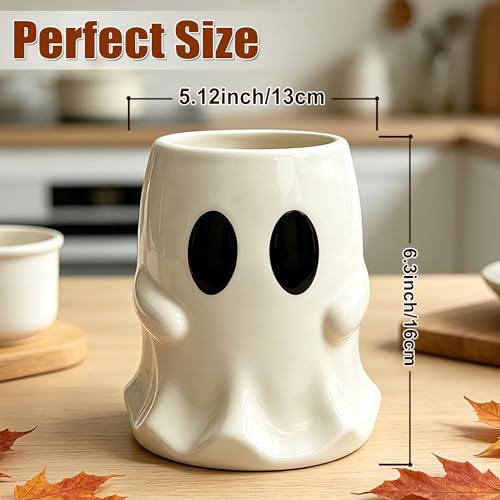 Halloween Ghost Ceramic Utensil Holder - Spooky Kitchen Decor, Halloween Ghost Variation