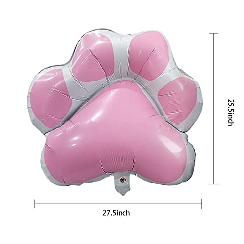 Pink Dog Party Balloons Set with Paw & Bone Shapes - Pet & Baby Shower Decor