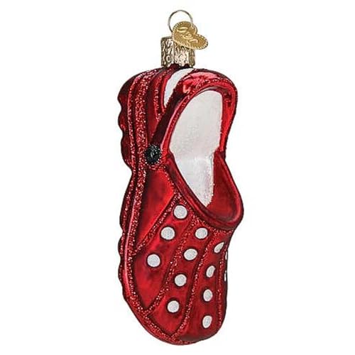 Glass Clog Ornament for Christmas Tree Hand-Painted Holiday Decor