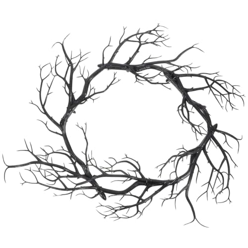 Halloween Door Wreath Fake Twig Garland Outdoor Decor Scary Front Door Accessory