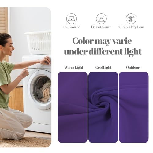 PLOYMONO Purple Cloth Napkins - 8 Pack 17x17 Inches Reusable Polyester