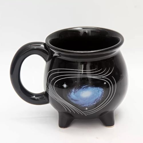 Black Starry Sky Ceramic Cauldron Mug 12 oz Witches Brew Coffee Cup - Variation of THIS listing