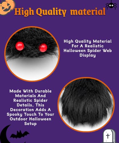 Purple LED Halloween Spider Web Lights with Giant Spider - Outdoor Yard Decor