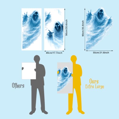 Large Halloween Ghost Window Clings - 2 Sheets, Extra Large Spooky Decals
