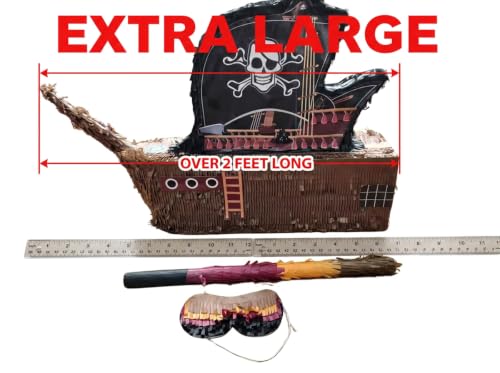 Large Pirate Ship Piñata Party Set for Pirate Theme Birthday Kids & Adults