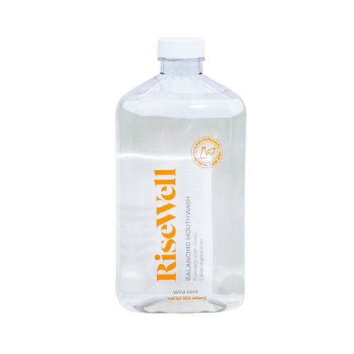 RiseWell Balancing Mouthwash - pH Balancing Alkaline Alcohol Free Mouthwash - Dentist Developed Dry Mouth Rinse - No Added Fluoride and SLS-Free - Fresh and Cool Breath - Wild Mint, 16 Oz