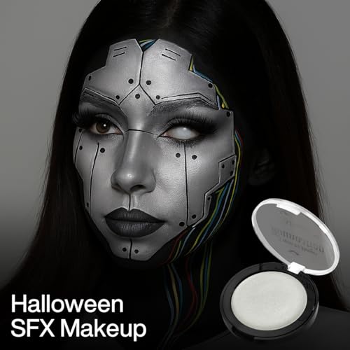 Metallic Silver Face Paint for Kids & Adults - Full Coverage Body Makeup for Halloween & Cosplay - Long Lasting & Blendable