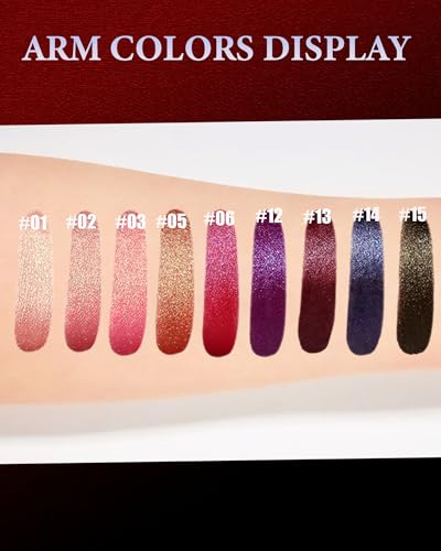Metallic Lipstick for Women - Long Lasting Shimmer & Glitter Lip Gloss - Variation 14