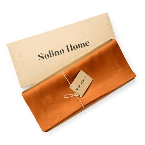 Pure Linen Pumpkin Table Runner - Sonoma 14 x 90 Inch, Handcrafted