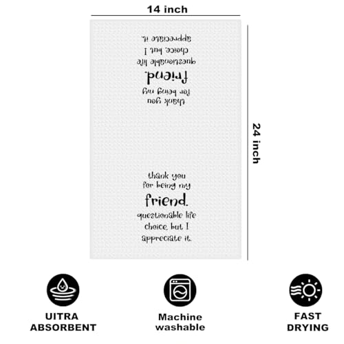Funny Friendship Kitchen Towels Multi 1535 - Humorous Gifts for Women, Mom, BFF