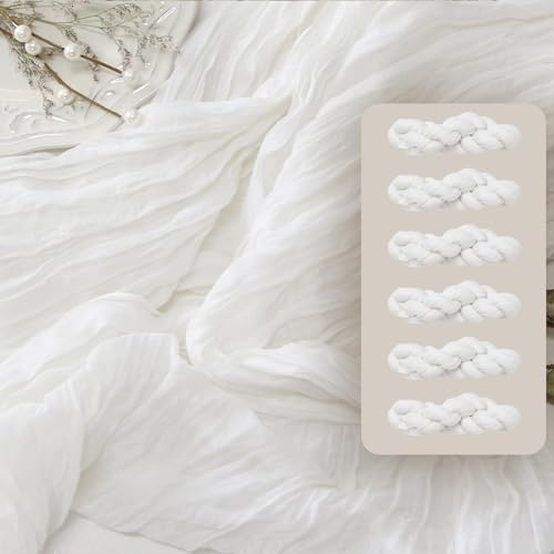 Ivory White Cheesecloth Table Runner 6 Pack - 10Ft Wedding Bridal Decor