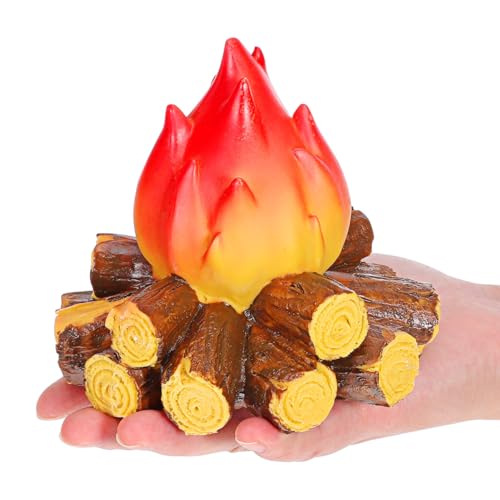 Mini Fake Campfire Lamp LED Night Light with Flickering Flame Effect - Halloween & Christmas Decor