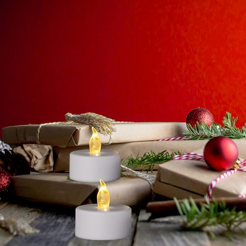 Flameless LED Tea Lights Candles 24 Pack - Warm Yellow Battery Operated