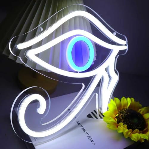 Evil Eye Neon Sign Wall Decor USB Dimmable LED Light for Game Room & Party