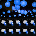 Blue Paper Lantern String Lights - Battery Operated 10pcs Hanging Decor
