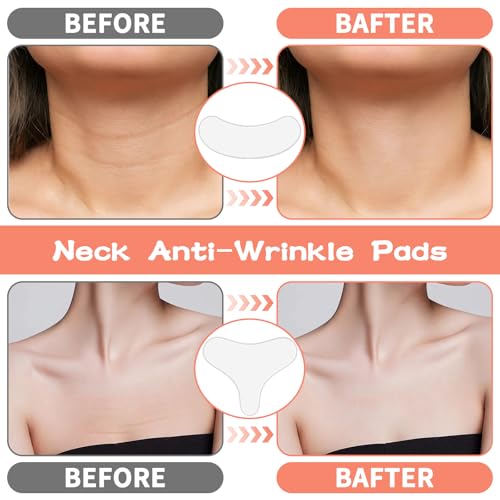 KODASNY Neck Wrinkle Patches, Reusable Silicone Neck Patches for Smoothing the Appearance of Fine Lines, Chest and Face Cosmetic Patches for Women, Moisturizing & Skin-Smoothing (11 PCS)