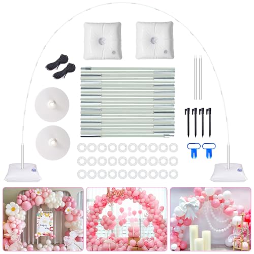 White Balloon Arch Kit 7.4ft Stand Frame with Base for Weddings & Parties