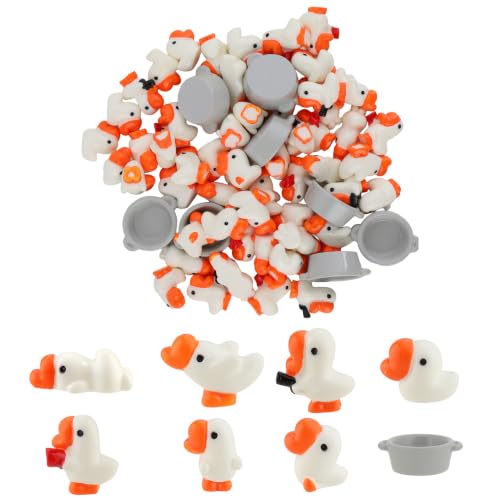 Mini Resin Goose Figurines Set - 64 Pieces Tiny Decorative Collectibles with Variation of Goose