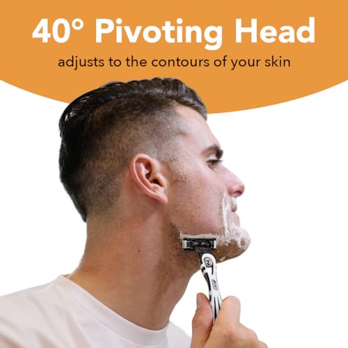 Disposable Razor for Men - Flex 5 5-Blade Shaver with Precision Edging, Sensitive Skin - Pack of 4
