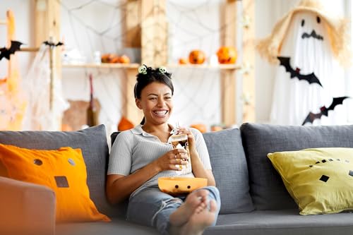 White Ghost Halloween Mason Jars – 24 oz Set with Lids & Straws, Spooky Decor for Adults