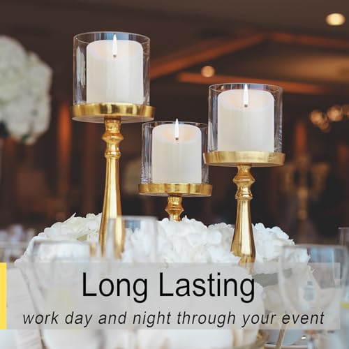 D3x3 Inch Waterproof Flickering Flameless Candles Set of 6 with Remote Timer - Ivory White