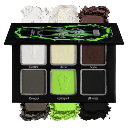 Vegan Green & Brown Eyeshadow Palette - Cyber Zombie Variation #02, Gothic Halloween Makeup