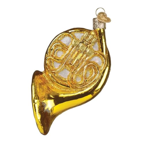 Musical French Horn Christmas Ornament - Handcrafted Glass Holiday Decoration