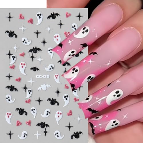 Halloween Spider Web Nail Stickers 5 Sheets Luminous Ghost Skeleton Design - Variation of THIS listing 284