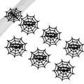 Halloween Black Spider Web Napkin Rings Set of 6 - Metal Table Decor