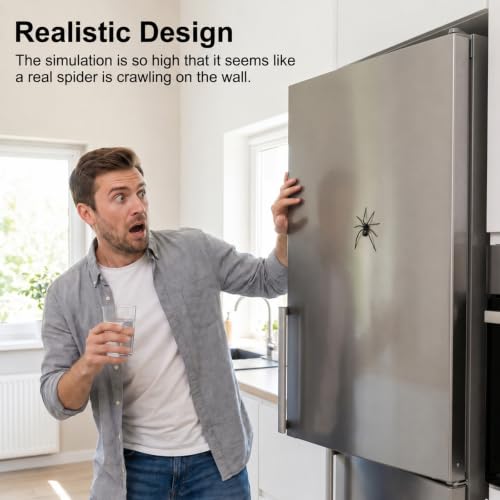 2 Pack Realistic Spider Fridge Magnets Halloween Creepy Decor