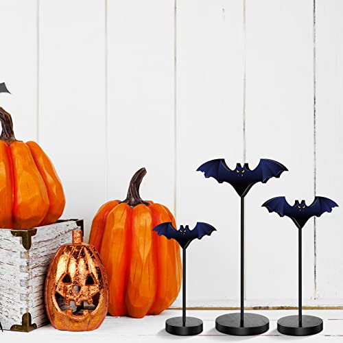 Halloween Bat Table Decorations Set - Wooden Bat Centerpieces with Stand - Rustic Home & Party Decor - Variation: Bat