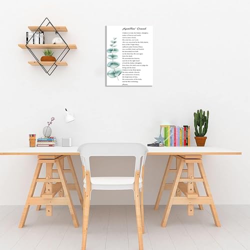Christian Canvas Wall Art - Apostles Creed Religious Poster, 8 x 12 Inches, White Frame